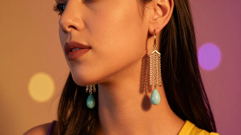 Retrato moderno con aretes llamativos y cálida luz