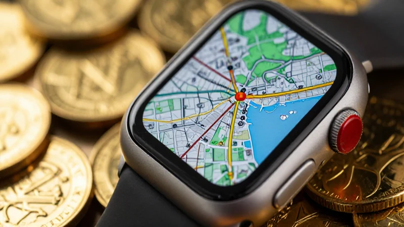 Reloj inteligente muestra mapa del tesoro dorado