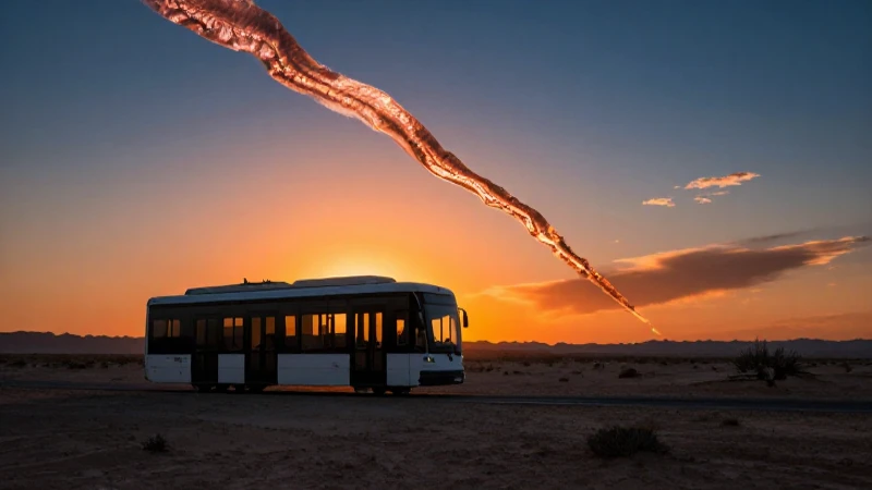 Atardecer dramático en Sonora, transporte moderno y cobre