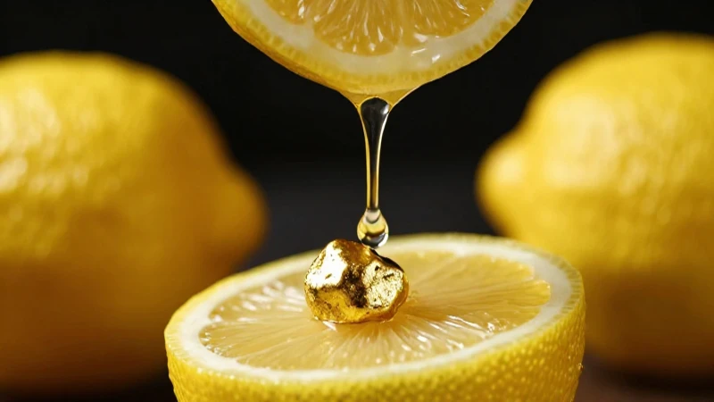 Cómo saber si es oro con limón: prueba sencilla y efectiva 2 Imagen dramática: pepita dorada y limón en detalle