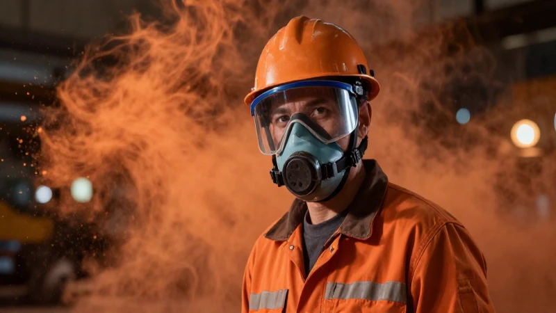 Minera San Julián Chihuahua se une a campaña ‘No te rajes’ 3 Mineros trabaja bajo polvo naranja dramático