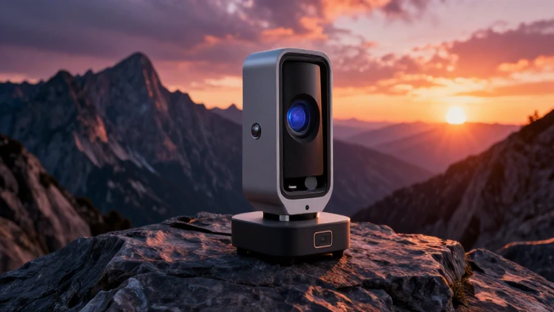 Escaneo 3D en montaña al atardecer