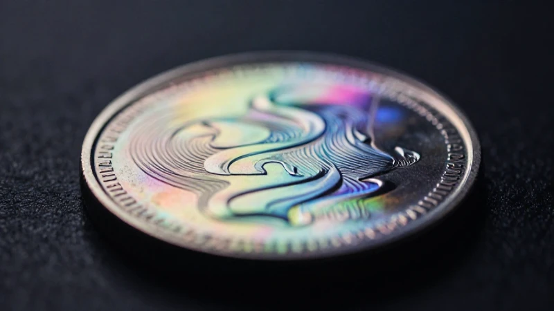 Moneda brillante en campo magnético dramático