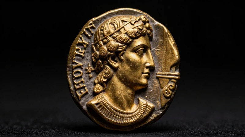 Moneda griega con retrato real destacado