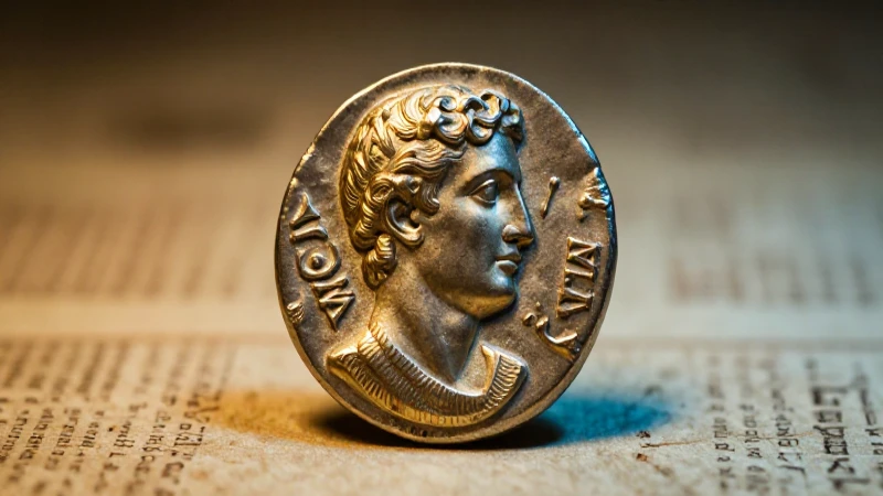 Moneda seléucida antigua con iluminación dramática