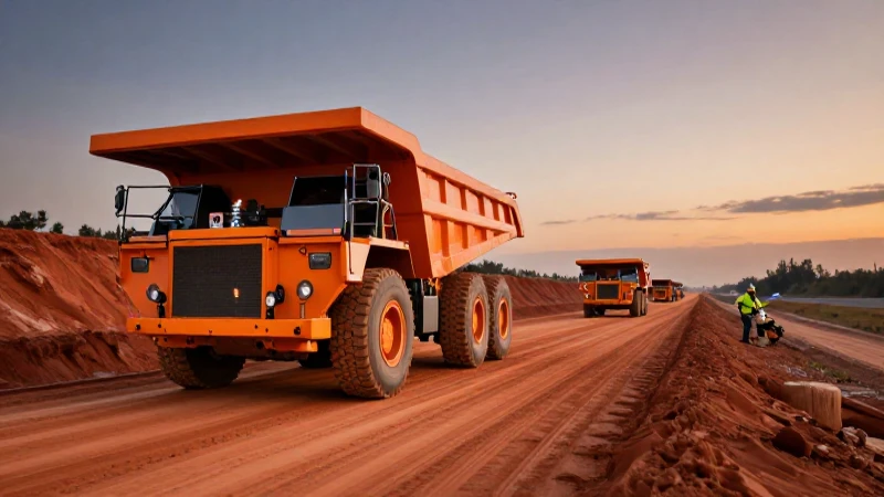 Construcción minera al atardecer: vista impactante