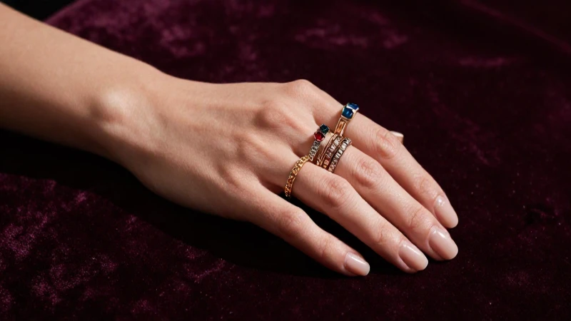Anillo ostentoso en mano, luz cinematográfica