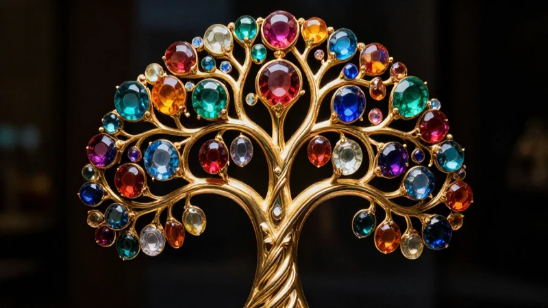 Joyería del árbol de la vida dorada, lujosa
