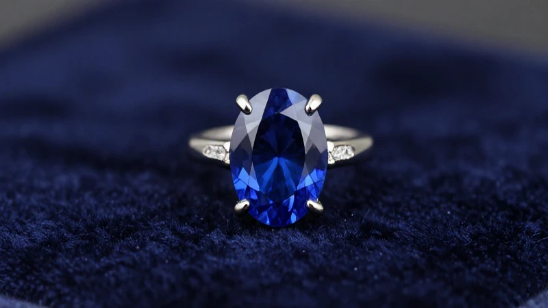Anillo zafiro, lujo y sombras dramáticas