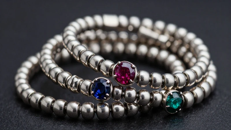 Pulseras plateadas brillantes y elegantes