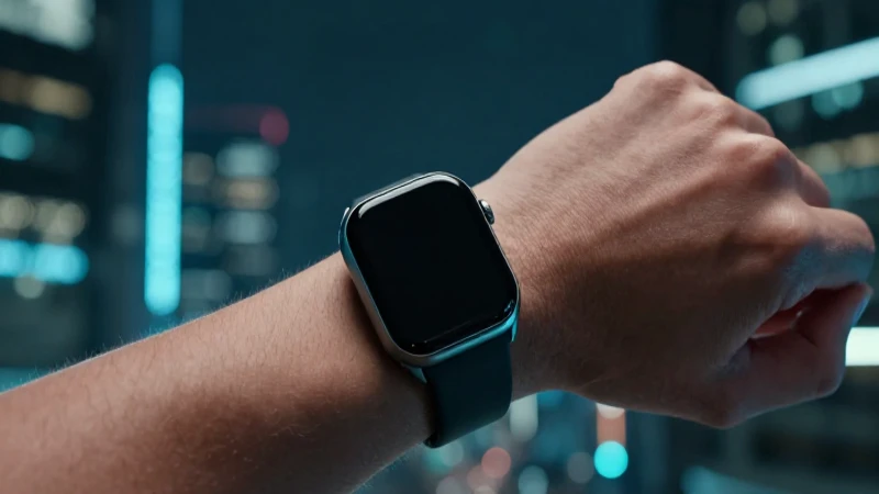 Reloj inteligente moderno con iluminación dramática