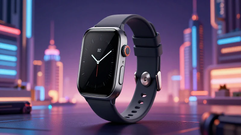 Smartwatch Tutorial: Aprende a Usar el Rover UC Rápidamente 2 Reloj inteligente en paisaje urbano futurista