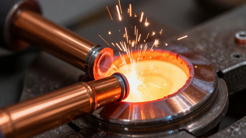 Soldadura de cobre brillante con chispas
