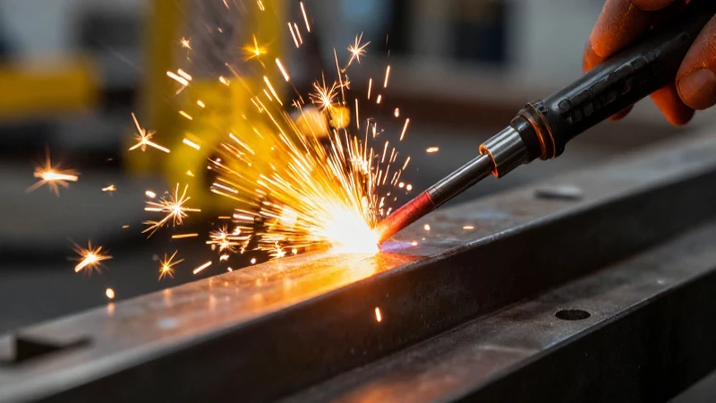 Soldadura vibrante y detallada en entorno industrial