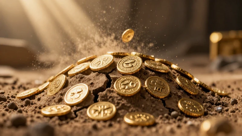 Monedas aztecas antiguas emergen de la tierra