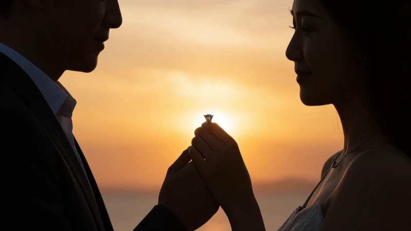 Anuncio romántico y elegante del compromiso