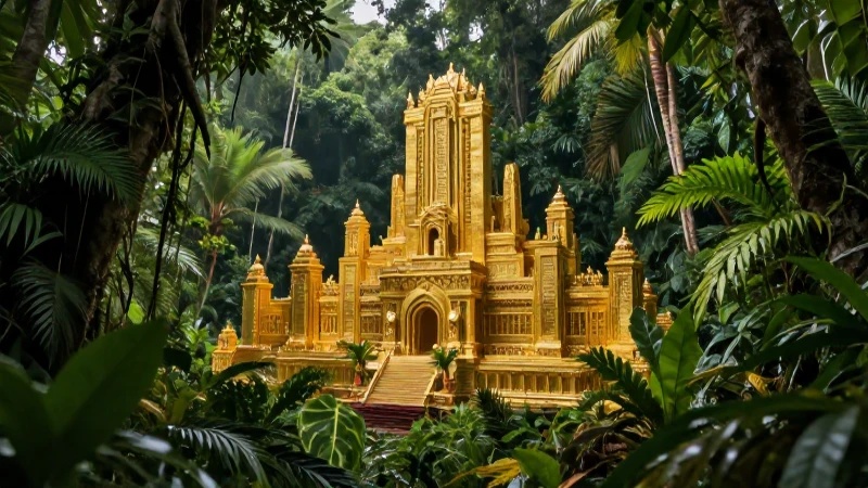 Ruinas doradas emergen de la selva amazónica