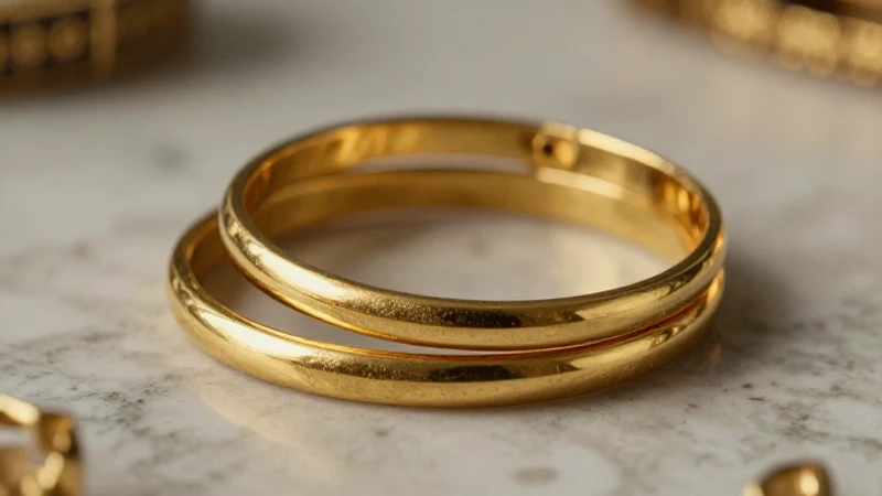 Pulseras doradas, lujo y elegancia en primer plano