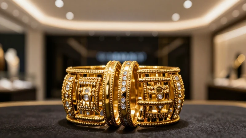 Pulseras doradas resaltan en elegante fotografía
