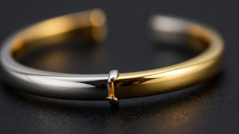 Joyería de acero inoxidable con detalles dorados y plateados