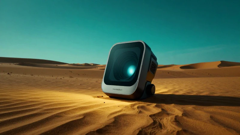 Producto elegante en desierto con luz dramática