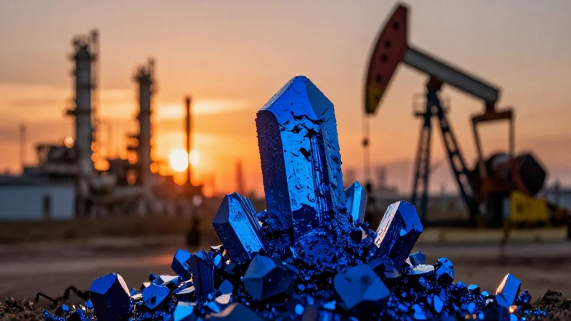 Cristales de cobalto en atardecer cinematográfico
