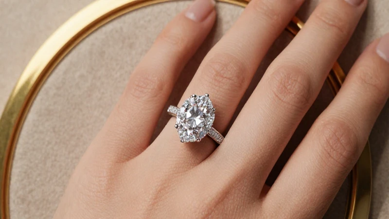Anillo brillante en mano femenina elegante