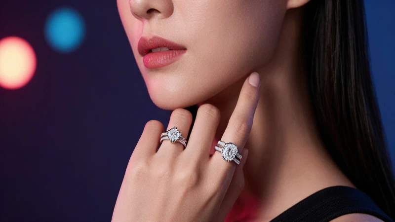 Anillo de diamantes en una foto elegante