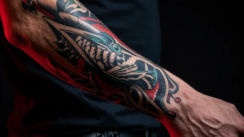 Retrato impactante de un minero tatuado