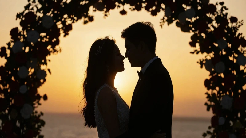 Silueta romántica, floral y dorada para boda