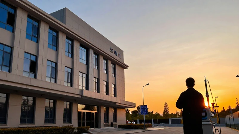 Hospital moderno al atardecer, silueta médica llamativa