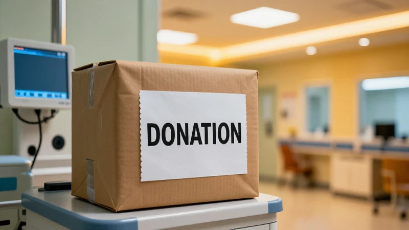 Donación médica con iluminación dramática y profesional