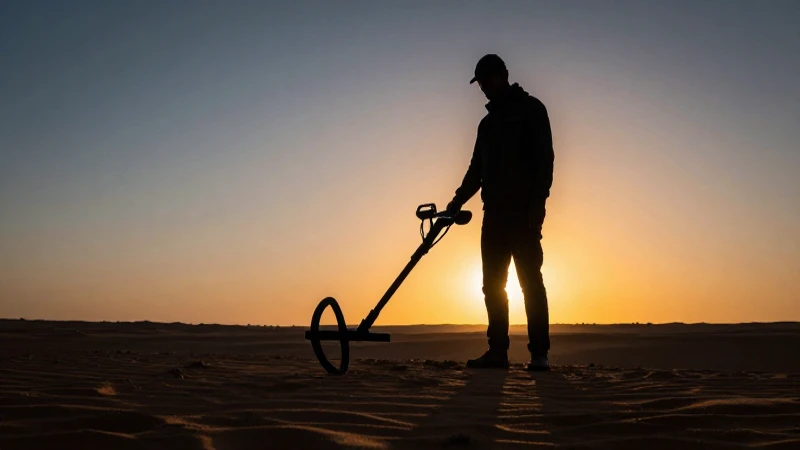 Buscador recompensa en paisaje desértico al atardecer