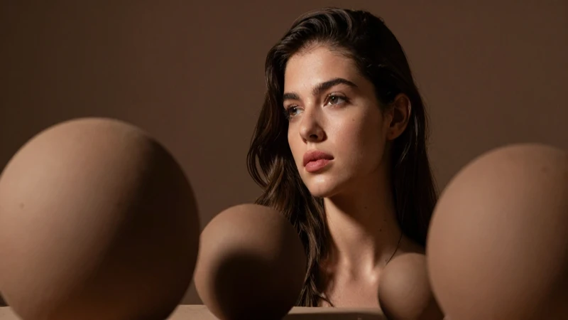 Fotografía íntima con modela en tonos terrosos