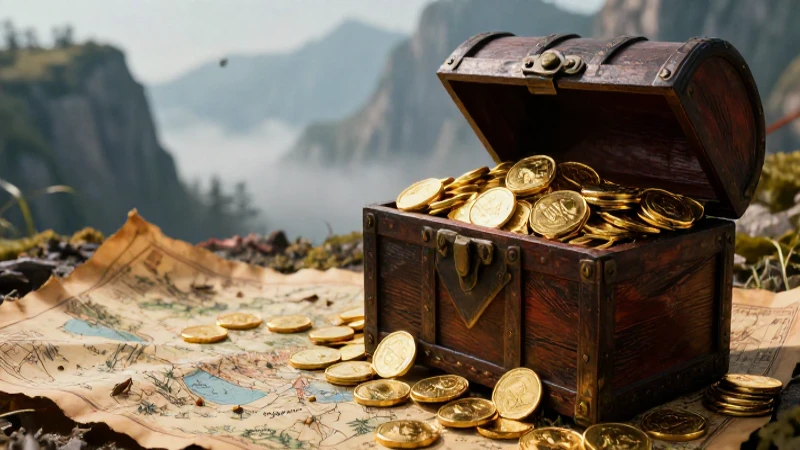 Cofre dorado en aventura cinematográfica y estilizada