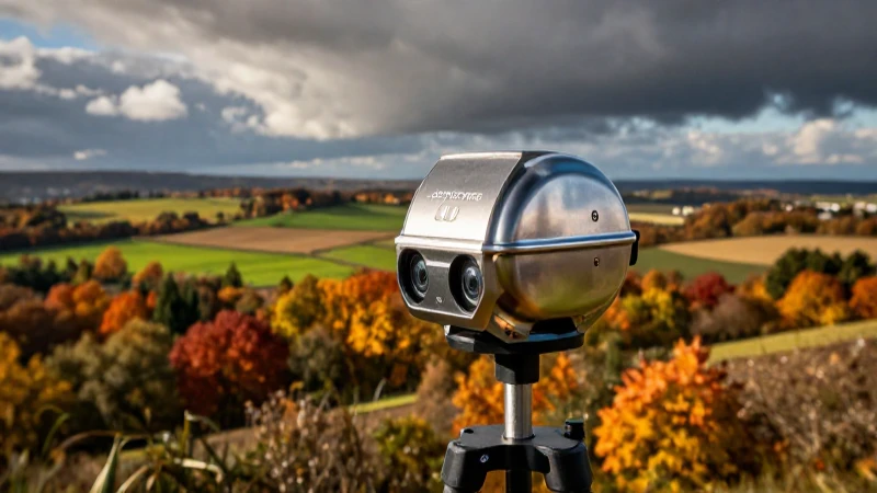 Detector metálico profesional en vibrante paisaje otoñal