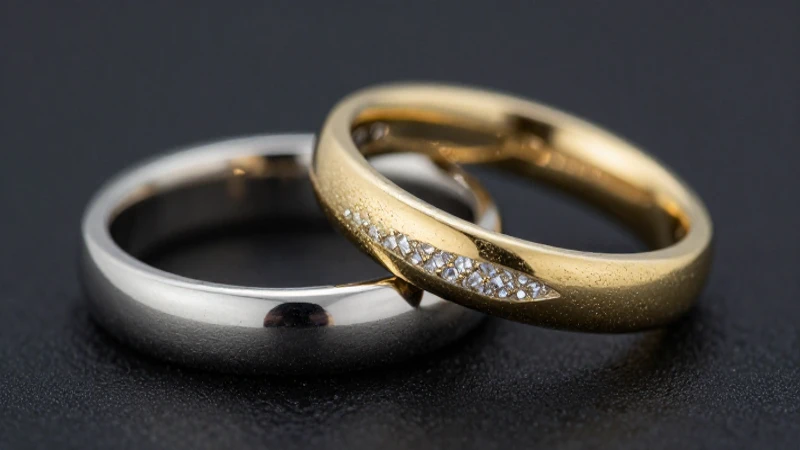 Anillos de boda entrelazados con brillo dorado