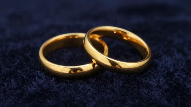 Anillos dorados entrelazados en detalle elegante