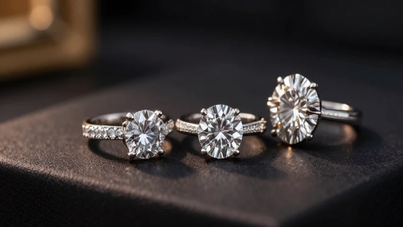 Qué tipos de anillos de compromiso hay en Detectando.com 3 Anillos elegantes resaltan en iluminación dramática