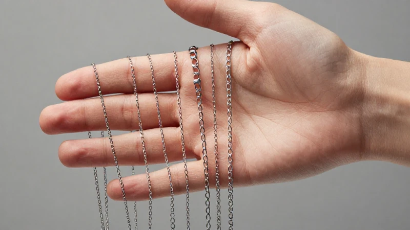 Elegantes collares de plata en fotografía de estudio
