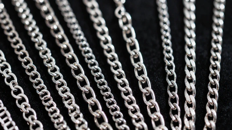Cadenas plateadas elegantes en vibrante fotografía