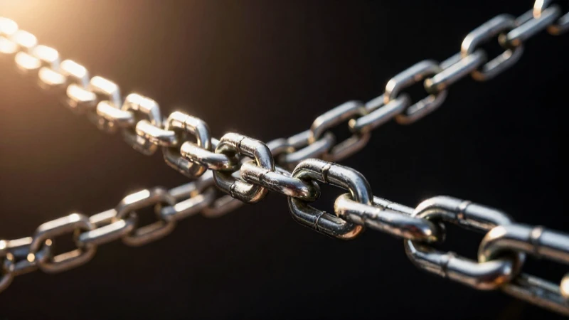 Cadenas vibrantes en primer plano y dramáticas