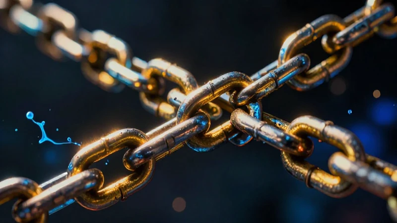 Cadenas doradas resaltan sobre fondo oscuro