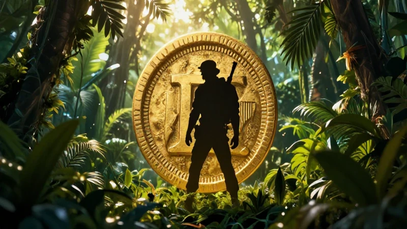 Aventurero en la jungla busca oro antiguo