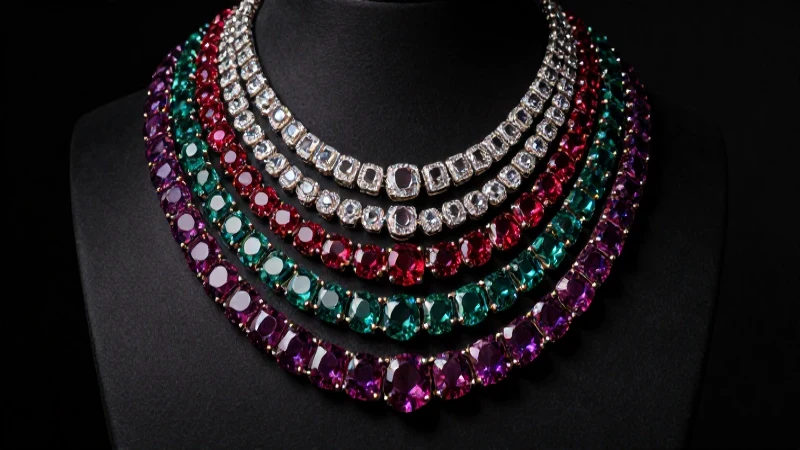 Cuáles son las 5 tendencias más calientes en collares de capas 4 Collares apilados con gemas vibrantes resaltan