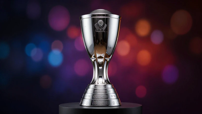 Trophy brillante sobre pedestal oscuro y elegante