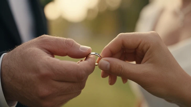 Anillos entrelazados en una foto romántica