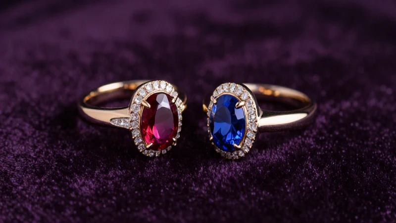 Anillos elegantes resplandecen sobre terciopelo oscuro