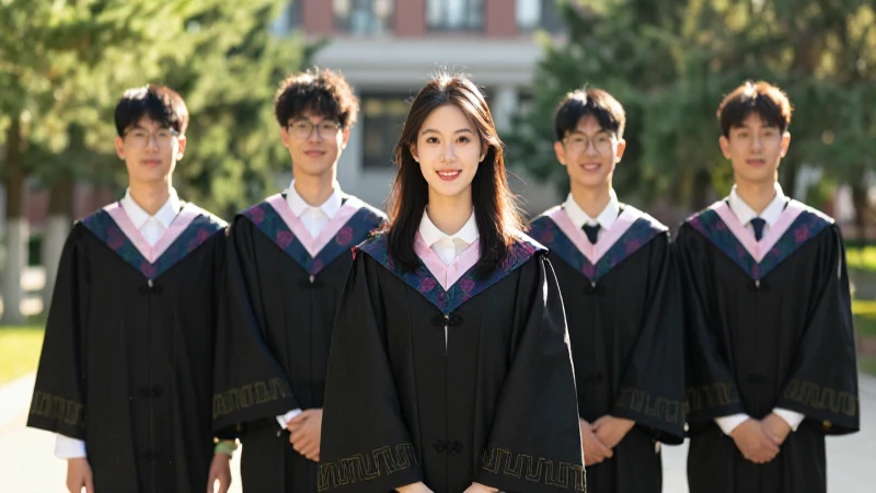Graduados felices celebran bajo el sol