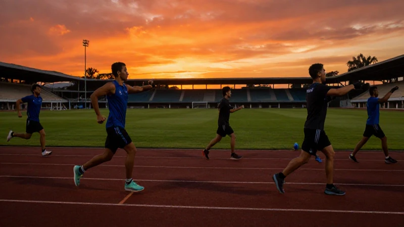 Rehabilitará el Fondo Minero la Unidad Deportiva Lázaro Cárdenas 2 Atletas bajo un vibrante atardecer cinematográfico